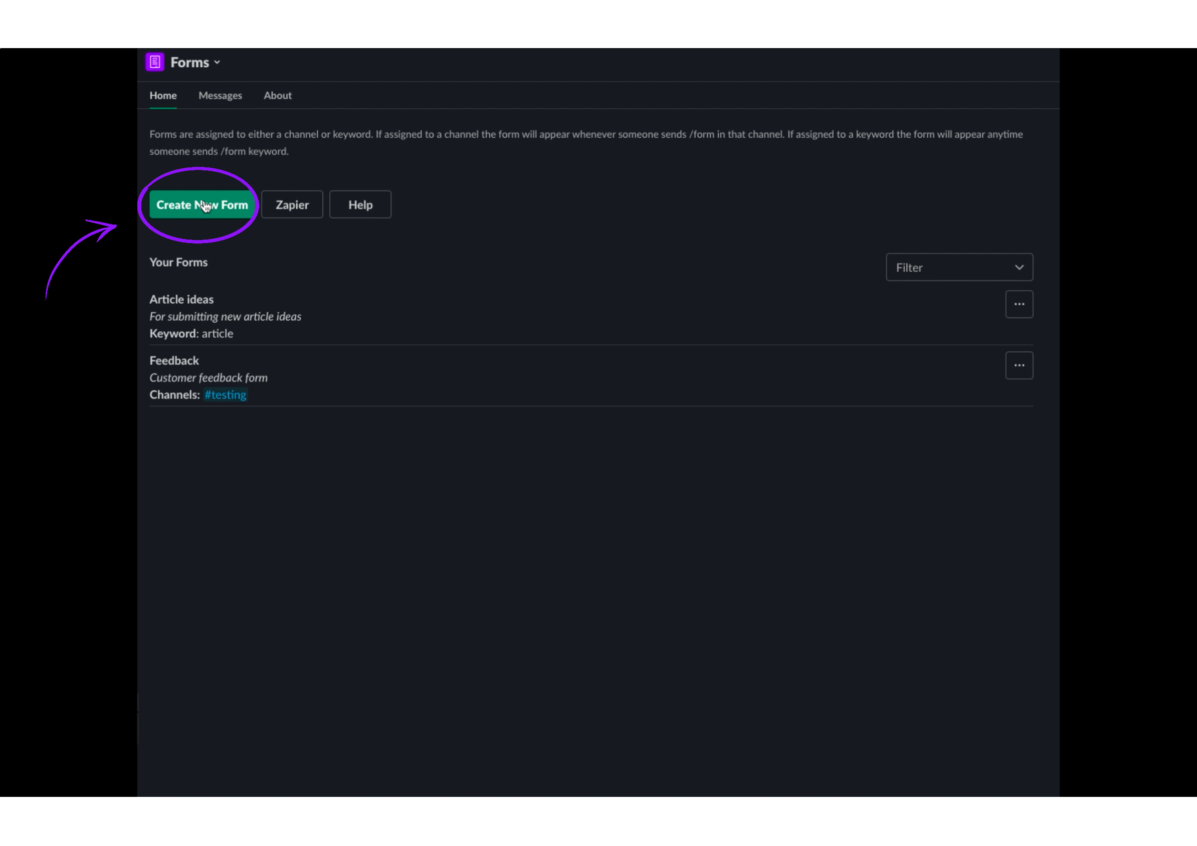 Slack Forms