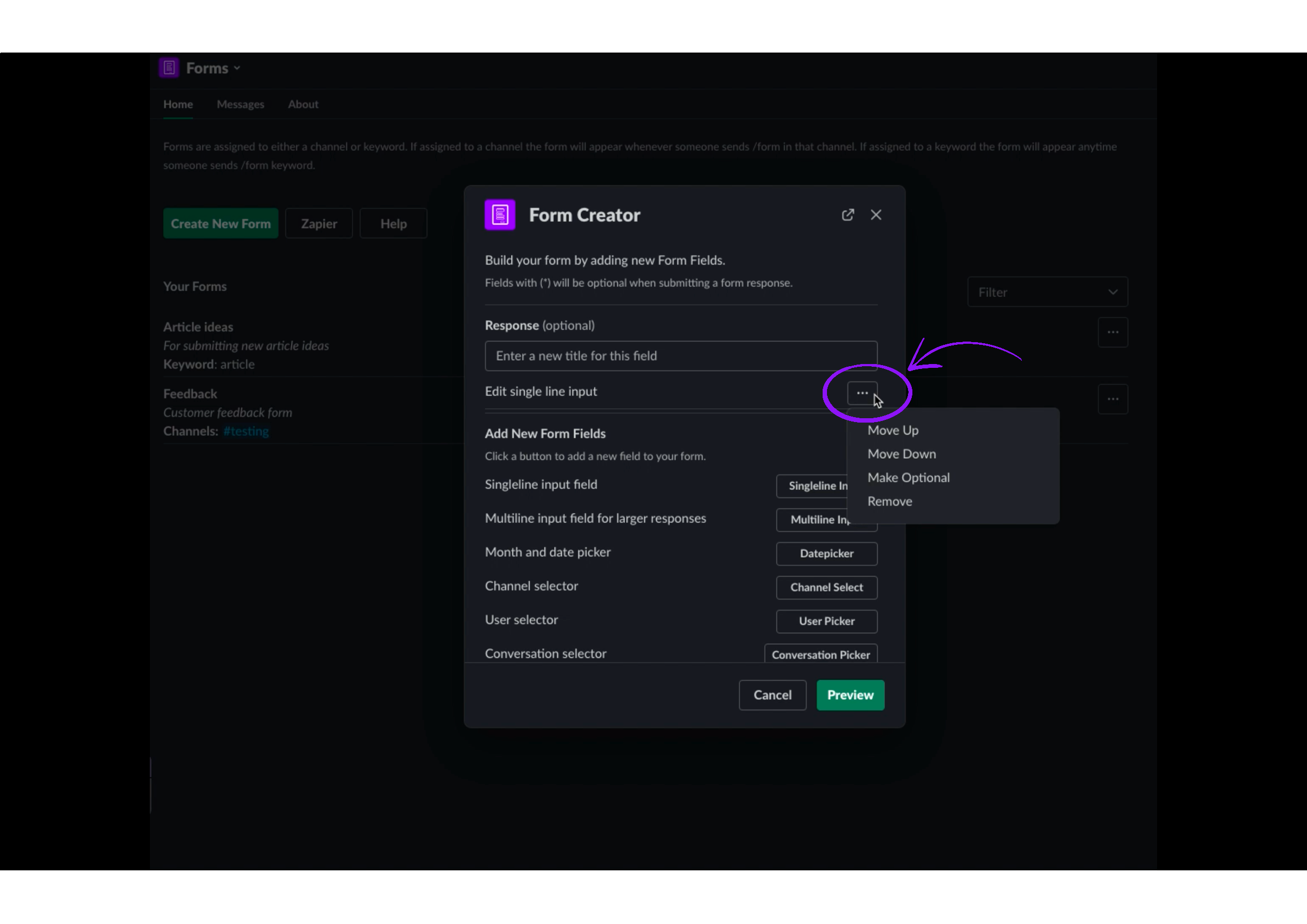 Slack Forms