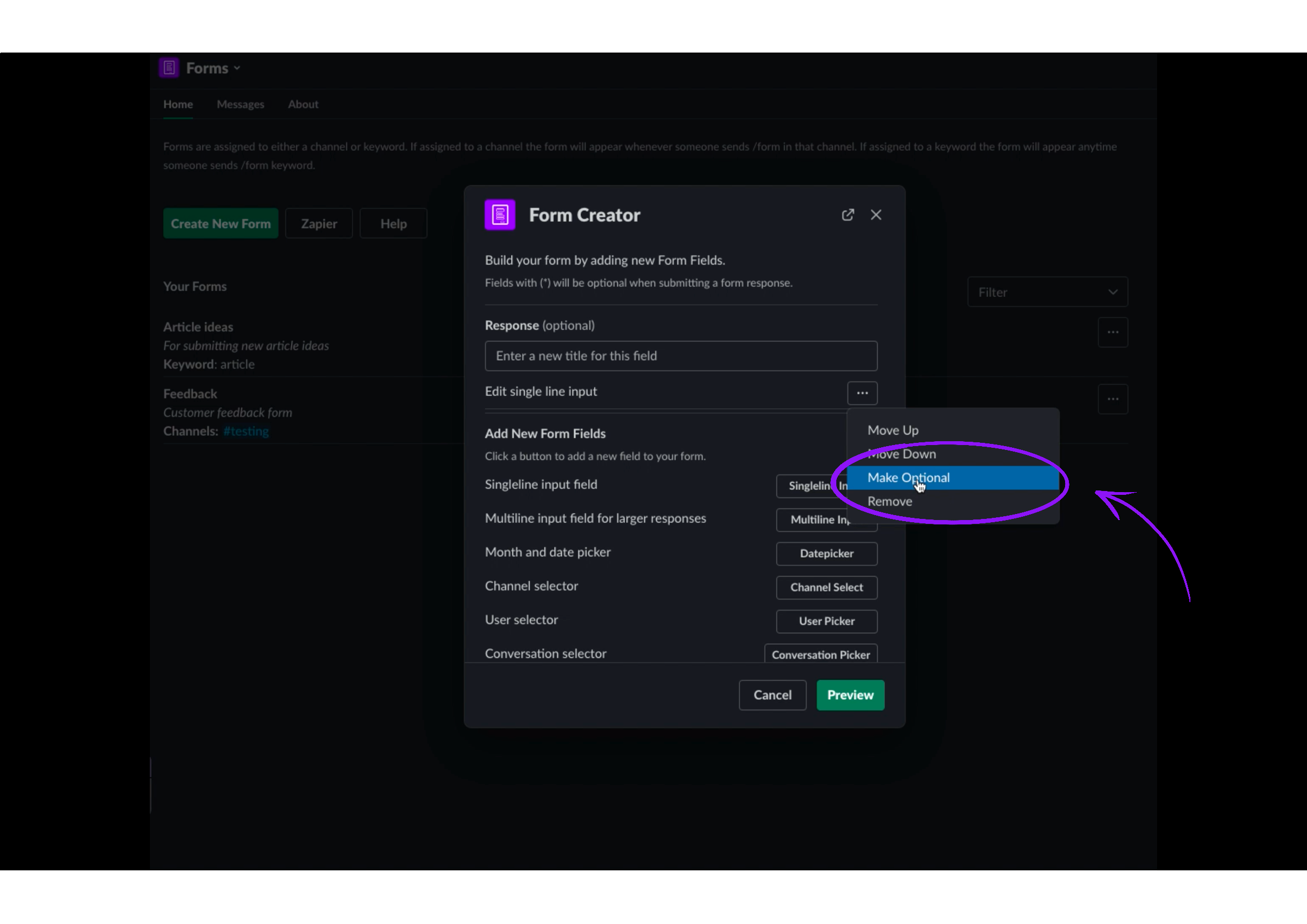 Slack Forms