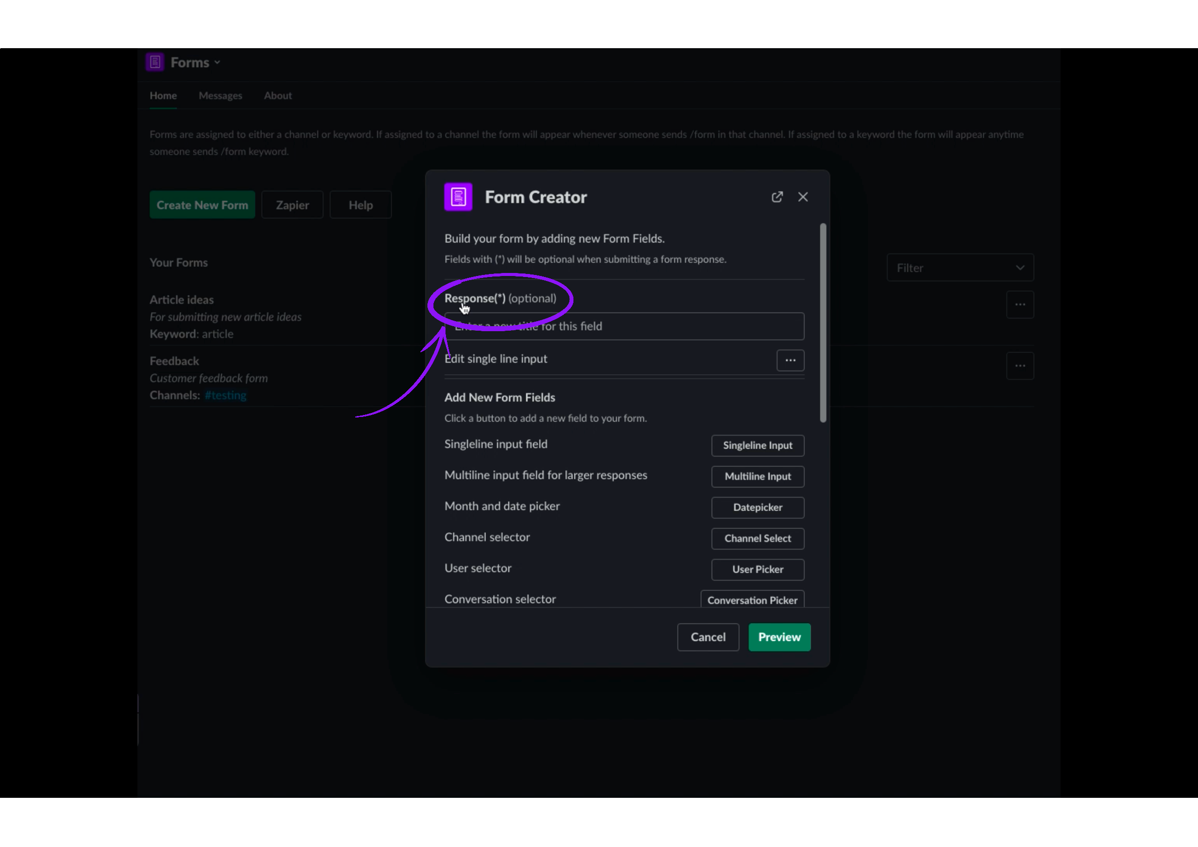 Slack Forms