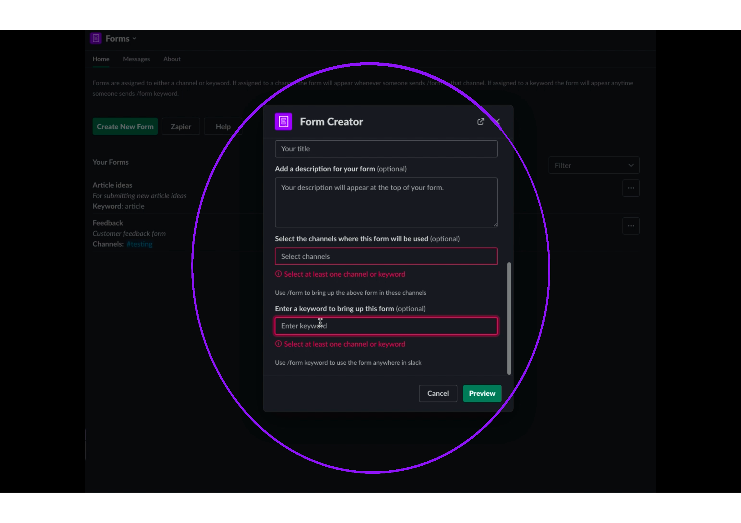 Slack Forms