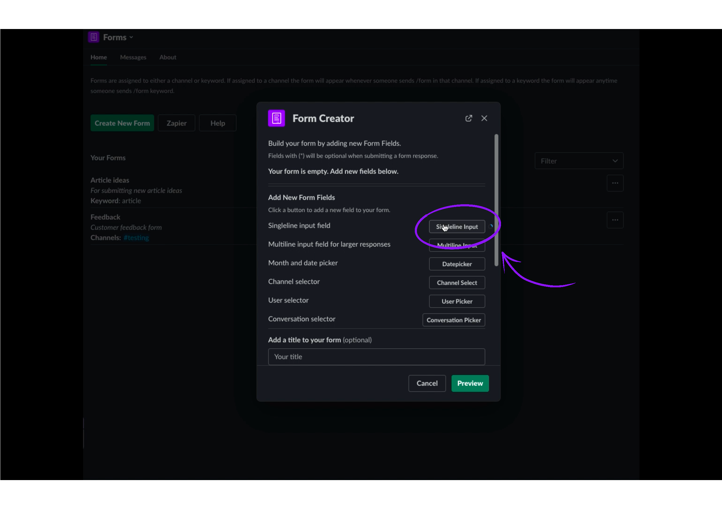 Slack Forms