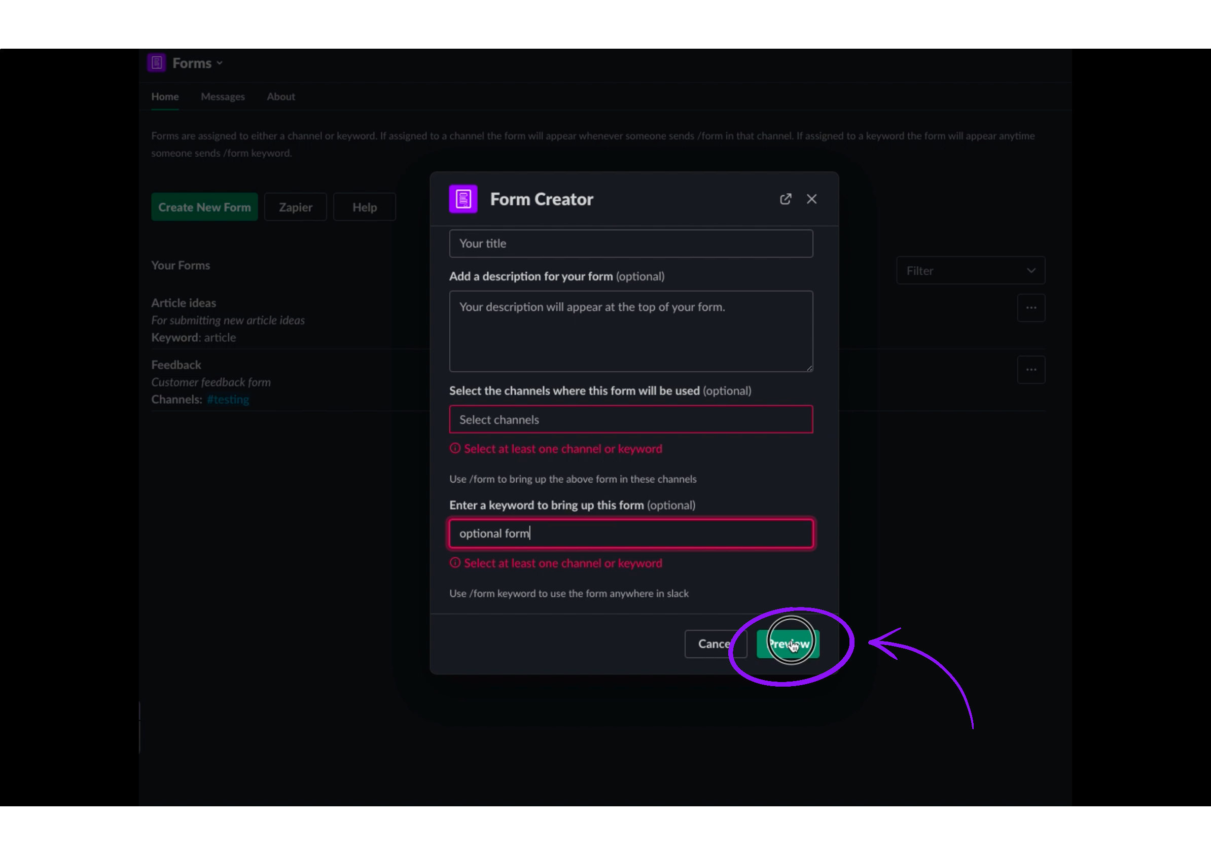 Slack Forms
