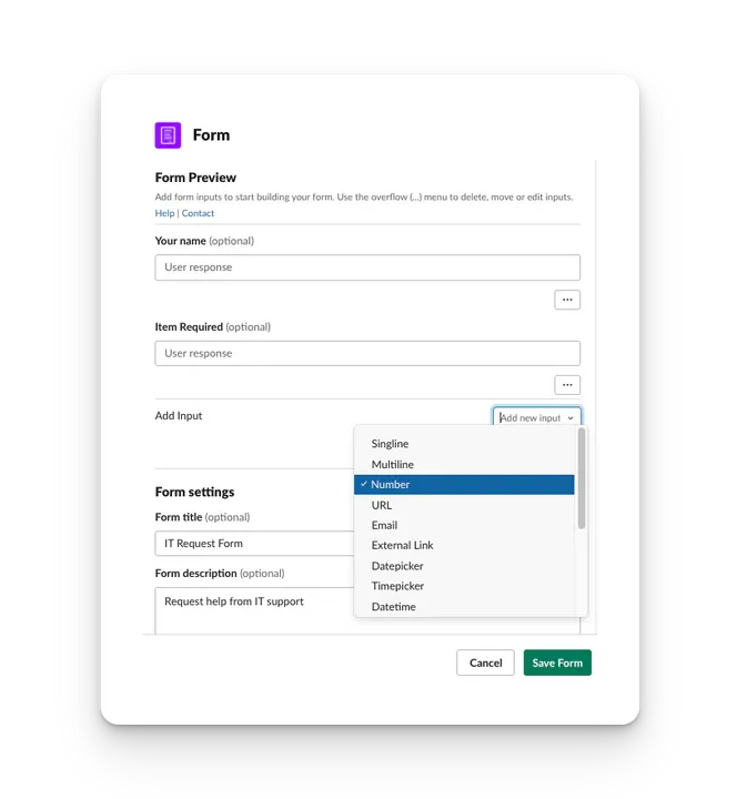 Quickly create all kinds of forms!